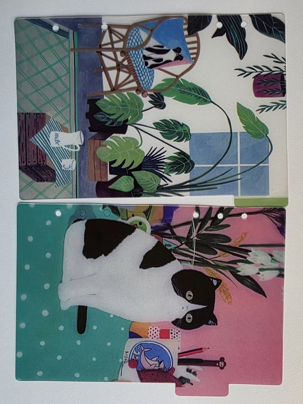 A5 Decorative Plant-Themed Tabbed Binder Divider - Multicolor Set Of 5